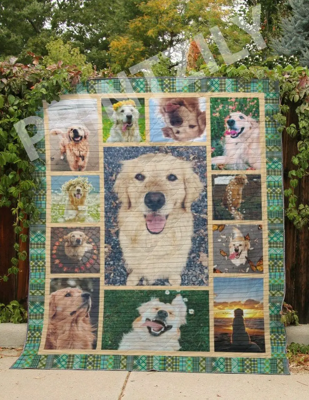 Golden Retriever Golden Time Quilt Blanket Dhc020120309Td and Home Decor