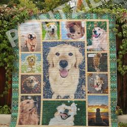 Golden Retriever Golden Time Quilt Blanket Dhc020120309Td and Home Decor