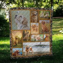 Golden Retriever Lovely Hur Quilt Bevrcp and Home Decor