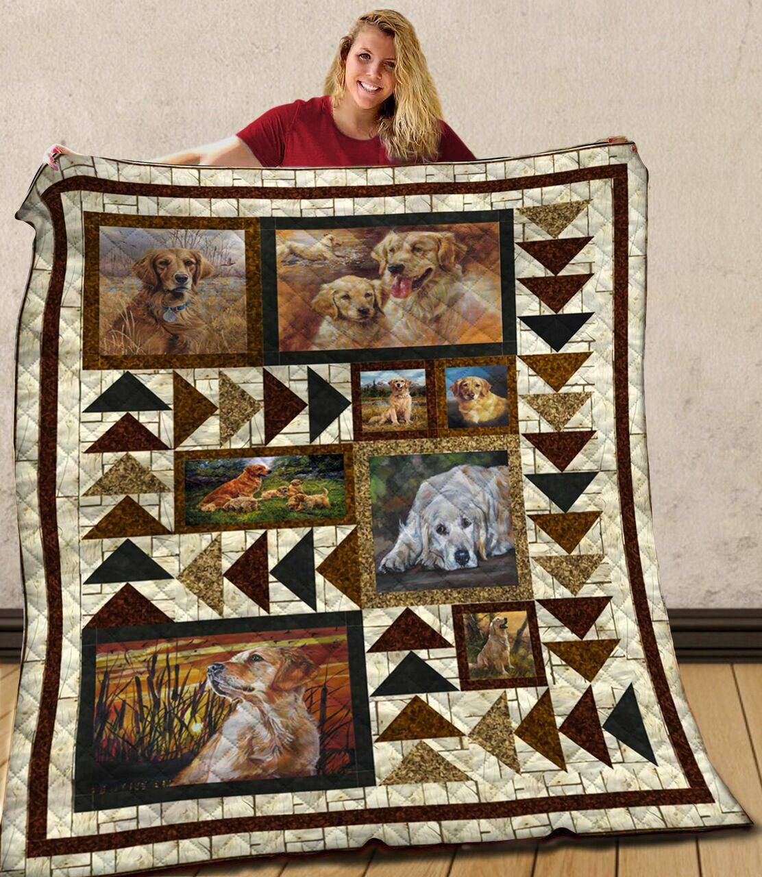 Golden Retriever Quilt Blanket C9B300504Vv and Home Decor