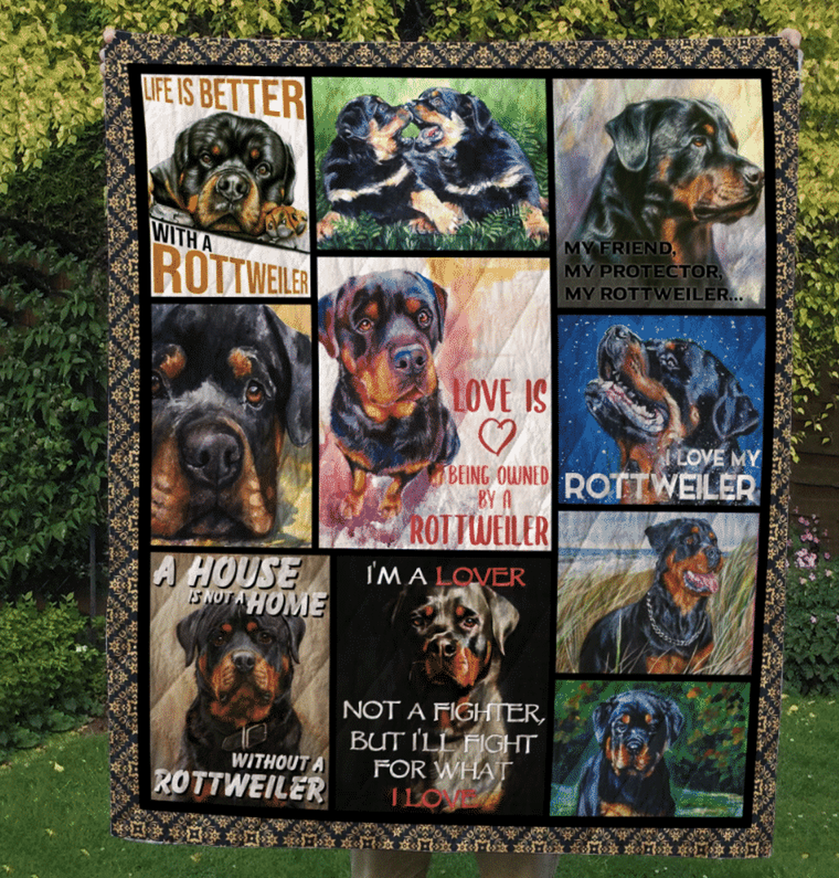 Golden Retriever They Have Paws U Quilt Vg and Home Decor