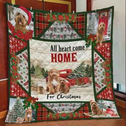 Goldendoodle A Heart Come From For Christmas Quilt Blanket Great Customized Blanket Gifts For Birthday Christmas Thanksgiving and Home Decor