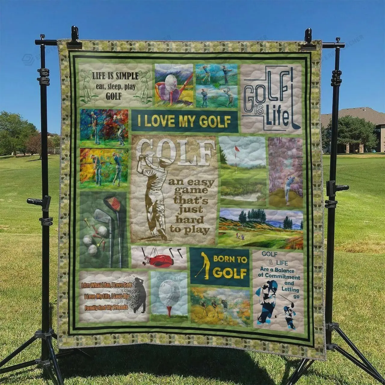 Golf An Easy Game ThatS Just Hard To Play Quilt Blanket Great Customized Blanket Gifts For Birthday Christmas Thanksgiving and Home Decor