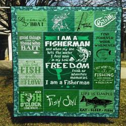 Gone Fishing I Feel Alive In My Soul Quilt Blanket Great Customized Gifts For Birthday Christmas Thanksgiving Perfect Gifts For Fishing Lover and Home Decor