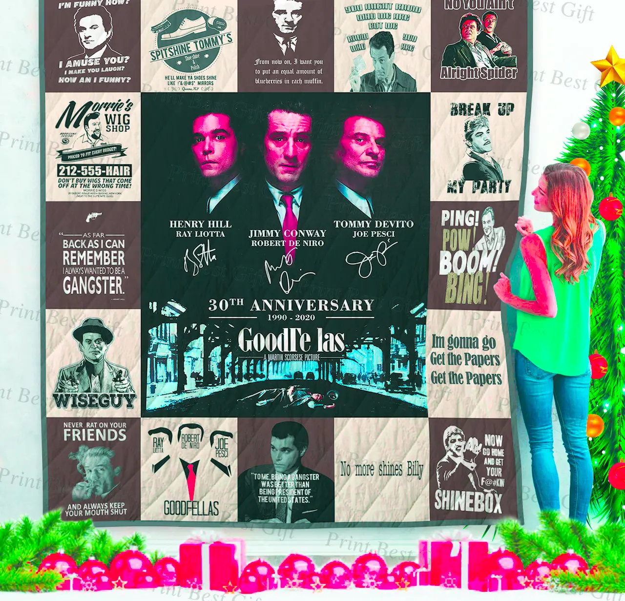 Goodfellas Poster Quilt Blanket and Home Decor
