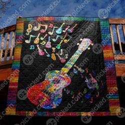 Gorgeous Guitar Quilt Blanket Tt99  Quilt and Home Decor
