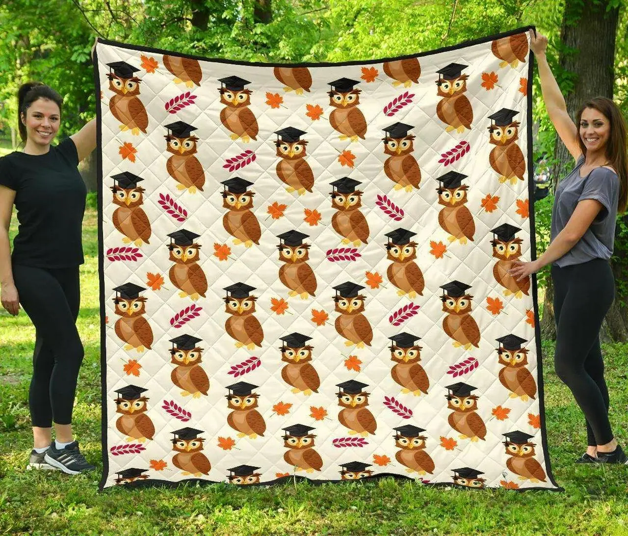 Graduation Owl Cl12100330Mdq Quilt Blanket and Home Decor