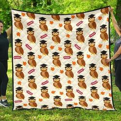 Graduation Owl Cl12100330Mdq Quilt Blanket and Home Decor