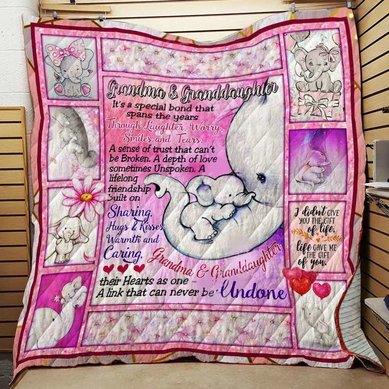 Grandma And Granddaughter Elephant Quilt Blanket ABC07111149 and Home Decor