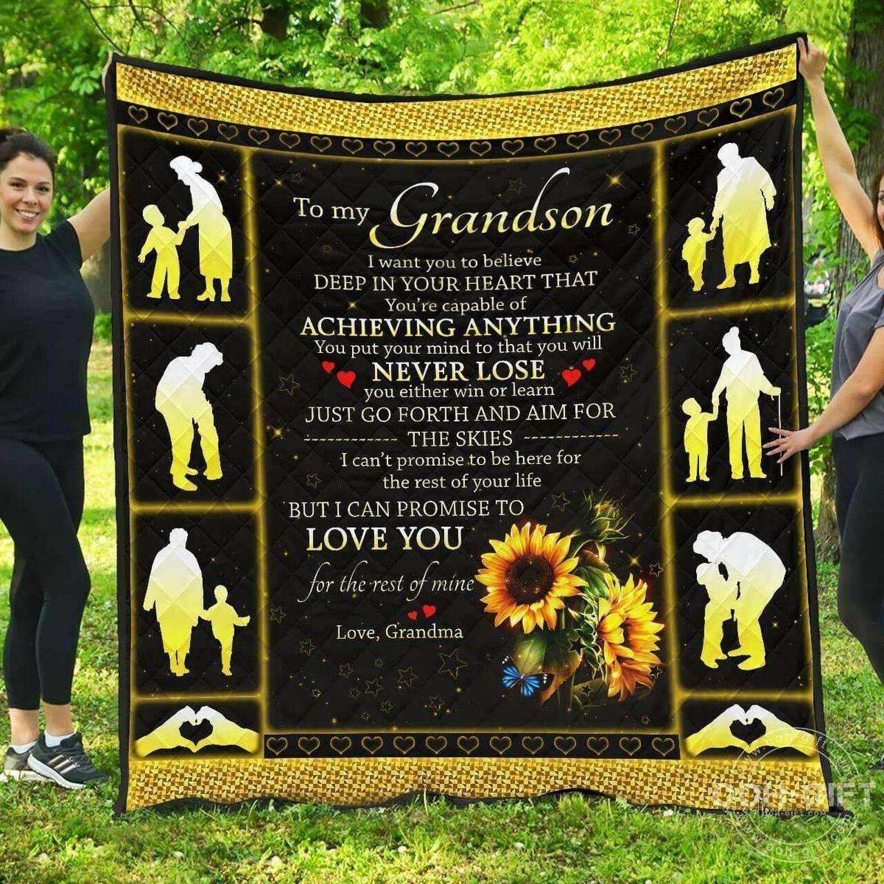 Grandma Or Grandson I Can Promise To Love You 2 DHCDHC LD2210 Quilt Blanket and Home Decor