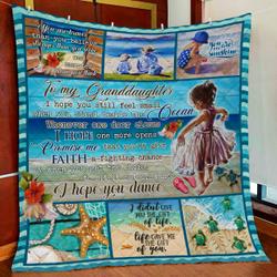 Grandma To Granddaughter, Beach Life Quilt Blanket and Home Decor