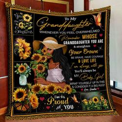 Grandma To Granddaughter Black Girl Quilt Blanket and Home Decor