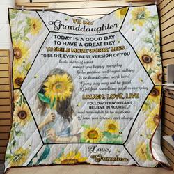 Grandma To Granddaughter Today Is A Good Day Quilt Blanket Dhc040120102Td and Home Decor