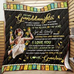 Grandma To Granddaughter You Are The Keeper Of My Heart Quilt Blanket Dhc04012086Td and Home Decor