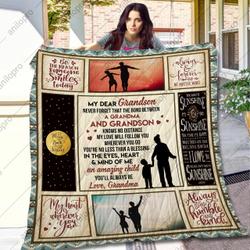 Grandma To Grandson My Love Will Follow You Quilt Blanket Dhc04012063Td and Home Decor