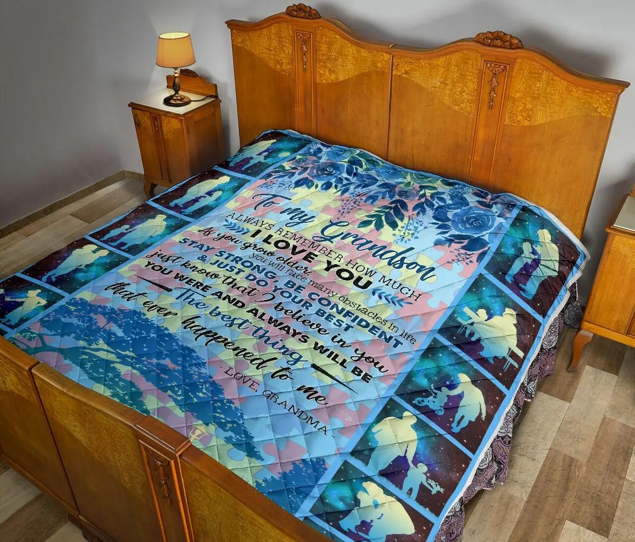 Grandma To Grandson Quilt Blanket Dhc02011076Dd and Home Decor