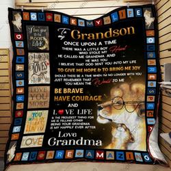 Grandma To Grandson You Called Me Grandma Quilt Blanket Dhc040120137Td and Home Decor