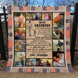 Grandpa  Grandson Quilt Blanket and Home Decor
