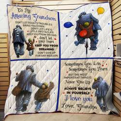 Grandpa To Grandson Dont Give Up For Any Reason Quilt Blanket Dhc04012094Td and Home Decor