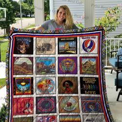 Grateful Dead Albums Cover Quilt Blanket Ver 4 and Home Decor