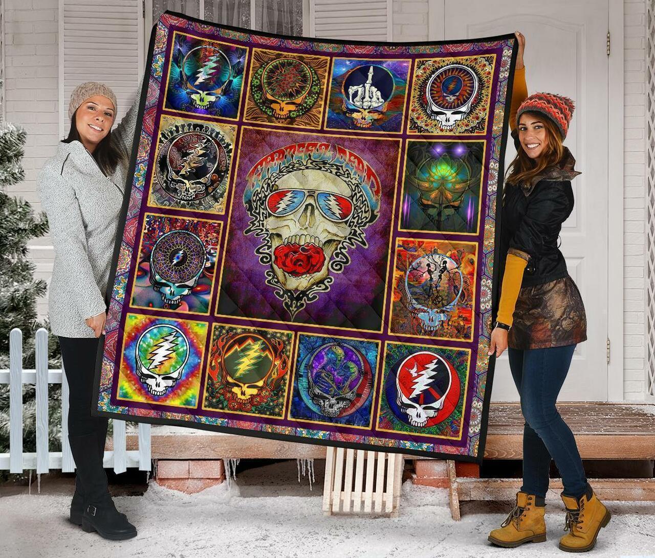 Grateful Dead Head For Fan Gift Quilt and Home Decor