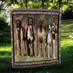 Great Dane Friend Quilt Blanket Dhc09122030Dd and Home Decor