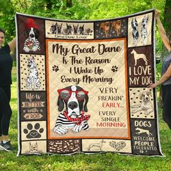 Great Dane Very Freakin Quilt Blanket Dhc04011665Dd and Home Decor