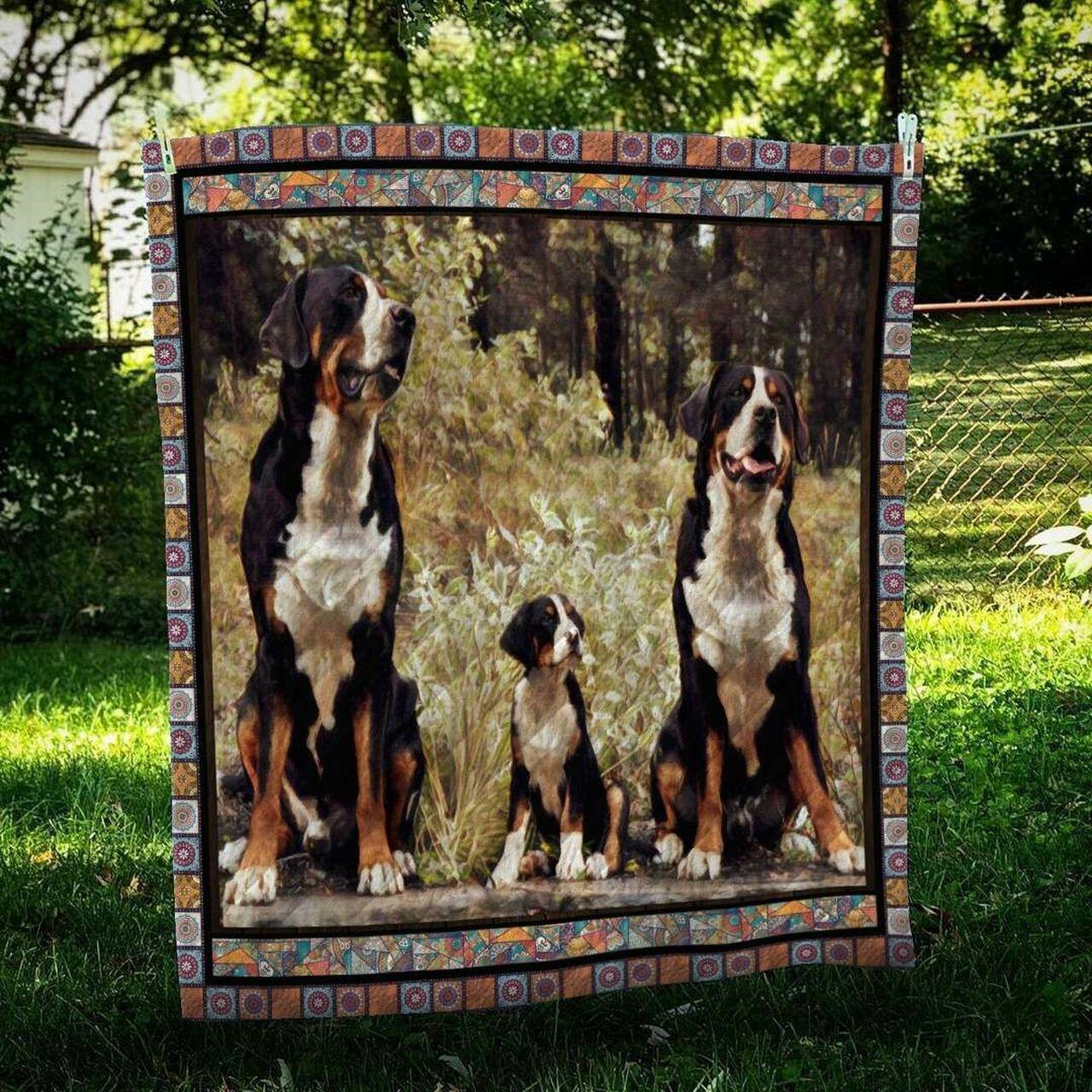 Greater Swiss Mountain Happy Family Cl10100149Mdq Quilt Blanket and Home Decor