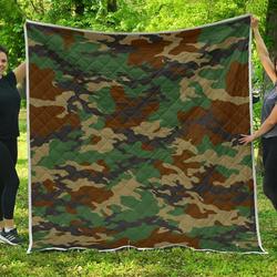 Green And Brown Camouflage Cl17100296Mdq Quilt Blanket and Home Decor