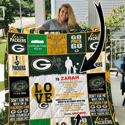 Green Bay Packers  Personalized Name Quilt Blanket and Home Decor