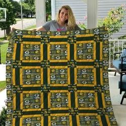 Green Bay Packers Quilt Blanket 07 and Home Decor