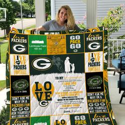 Green Bay Packers - To My Granddaughter - Love Grandmom Quilt and Home Decor