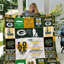 Green Bay Packers - To My Granddaughter - Love Grandpa Quilt and Home Decor