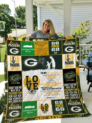 Green Bay Packers - To My Grandson - Love Grandmom Quilt and Home Decor