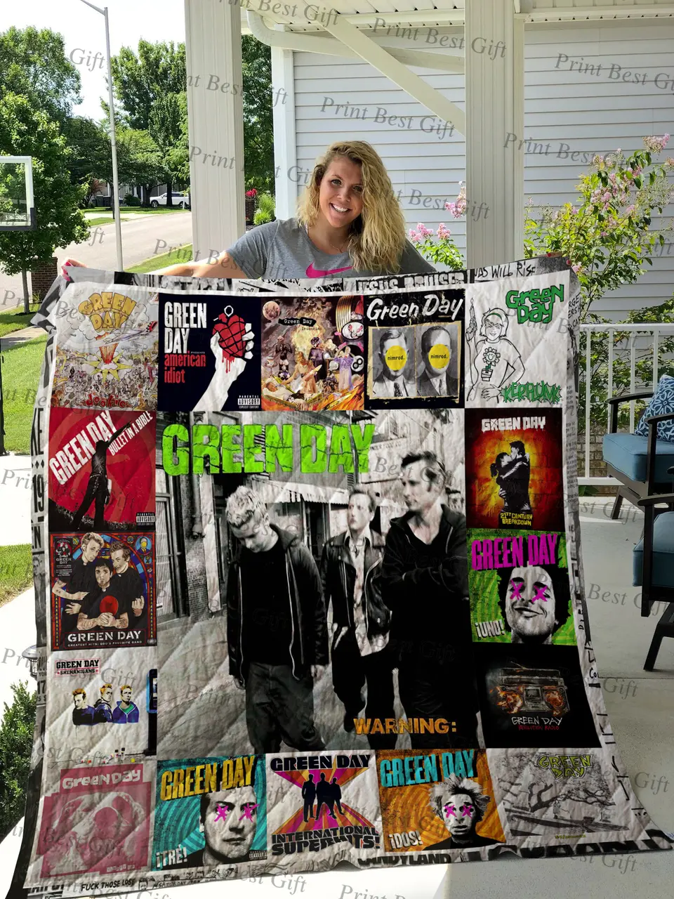Green Day Poster Quilt 2 and Home Decor
