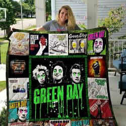 Green Day Poster Quilt Blanket and Home Decor