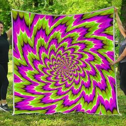 Green Explosion Moving Optical Illusion Cl17100303Mdq Quilt Blanket and Home Decor