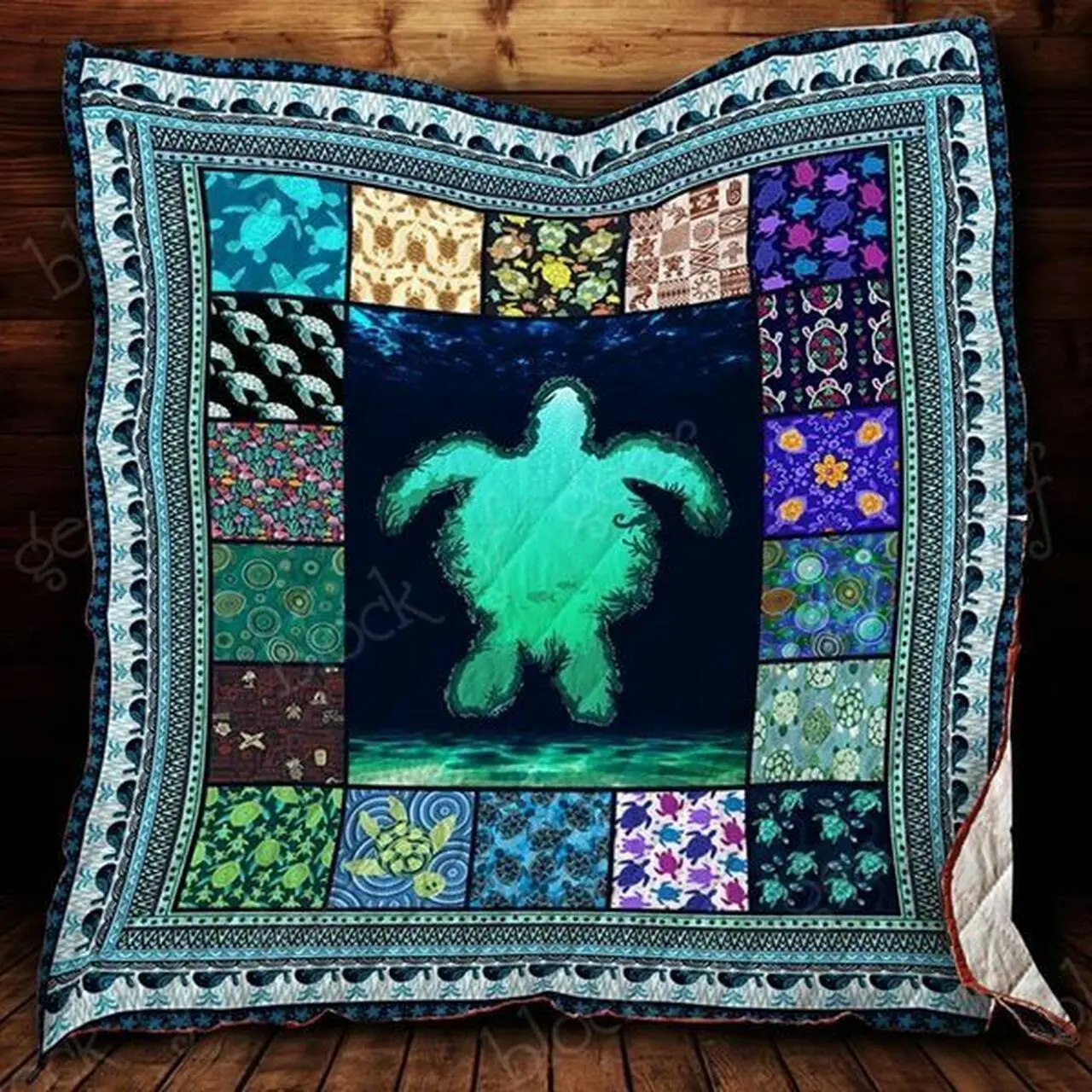 Green Sea Turtle Cld170757 Quilt Blanket and Home Decor
