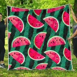 Green Striped Watermelon Cl17100309Mdq Quilt Blanket and Home Decor