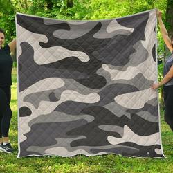 Grey And White Camouflage Cl17100319Mdq Quilt Blanket and Home Decor