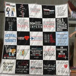 Grey S Anatomy T Shirt Quilt Blanket For Fans and Home Decor