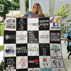 Grey X Amp 8217 S Anatomy T Shirt Quilt Blanket 02 and Home Decor