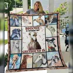 Greyhound Dog Quilt Blanket and Home Decor