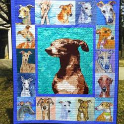 Greyhound Family Quilt -Bt01_0308  Quilt and Home Decor