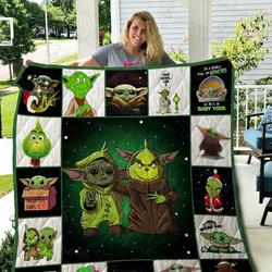 Grinch And Yoda Quilt Blanket 02310 and Home Decor