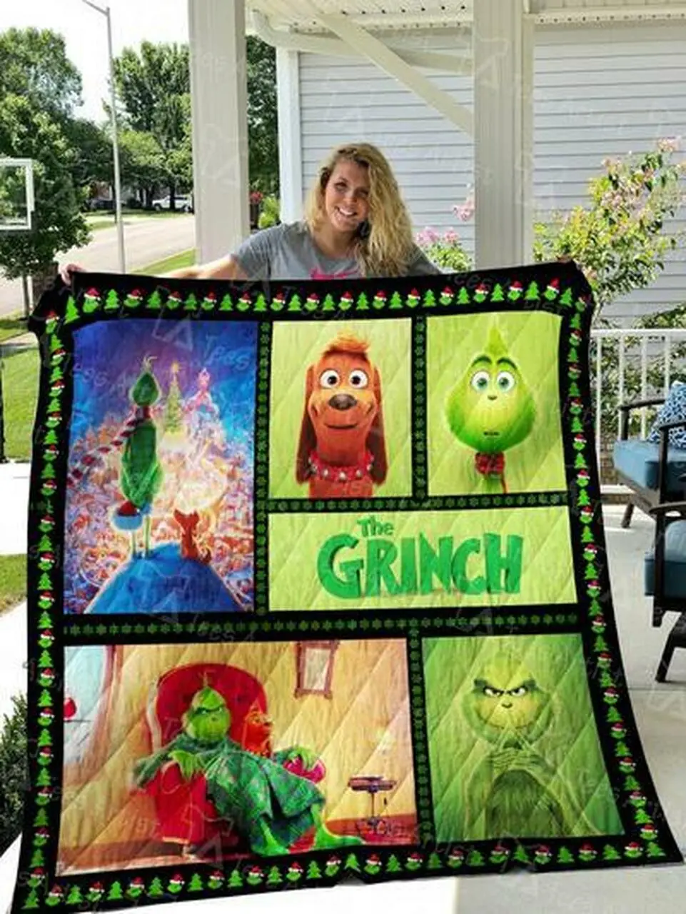 Grinch Quilt Blanket 01425 Quilt and Home Decor