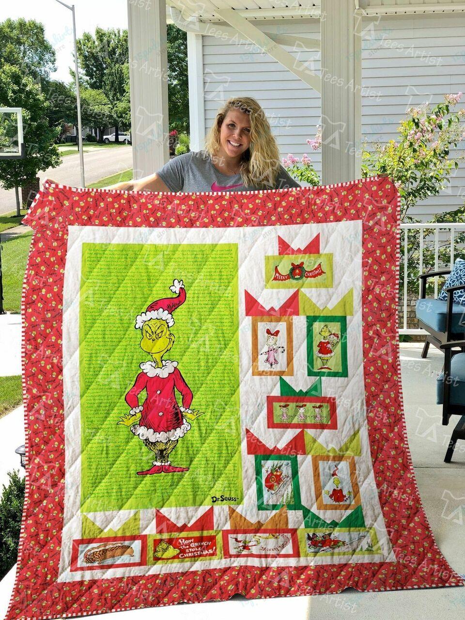 Grinch Quilt Blanket 01596 and Home Decor