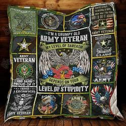 Grumpy Old Army Veteran Quilt Ps103  Quilt and Home Decor