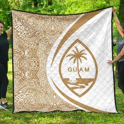 Guam Coat Of Arms Polynesian Premium Quilt  Circle Style  02 J2  Quilt and Home Decor