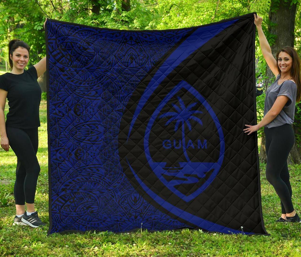 Guam Coat Of Arms Polynesian Premium Quilt Circle Style 03 J2 Quilt and Home Decor